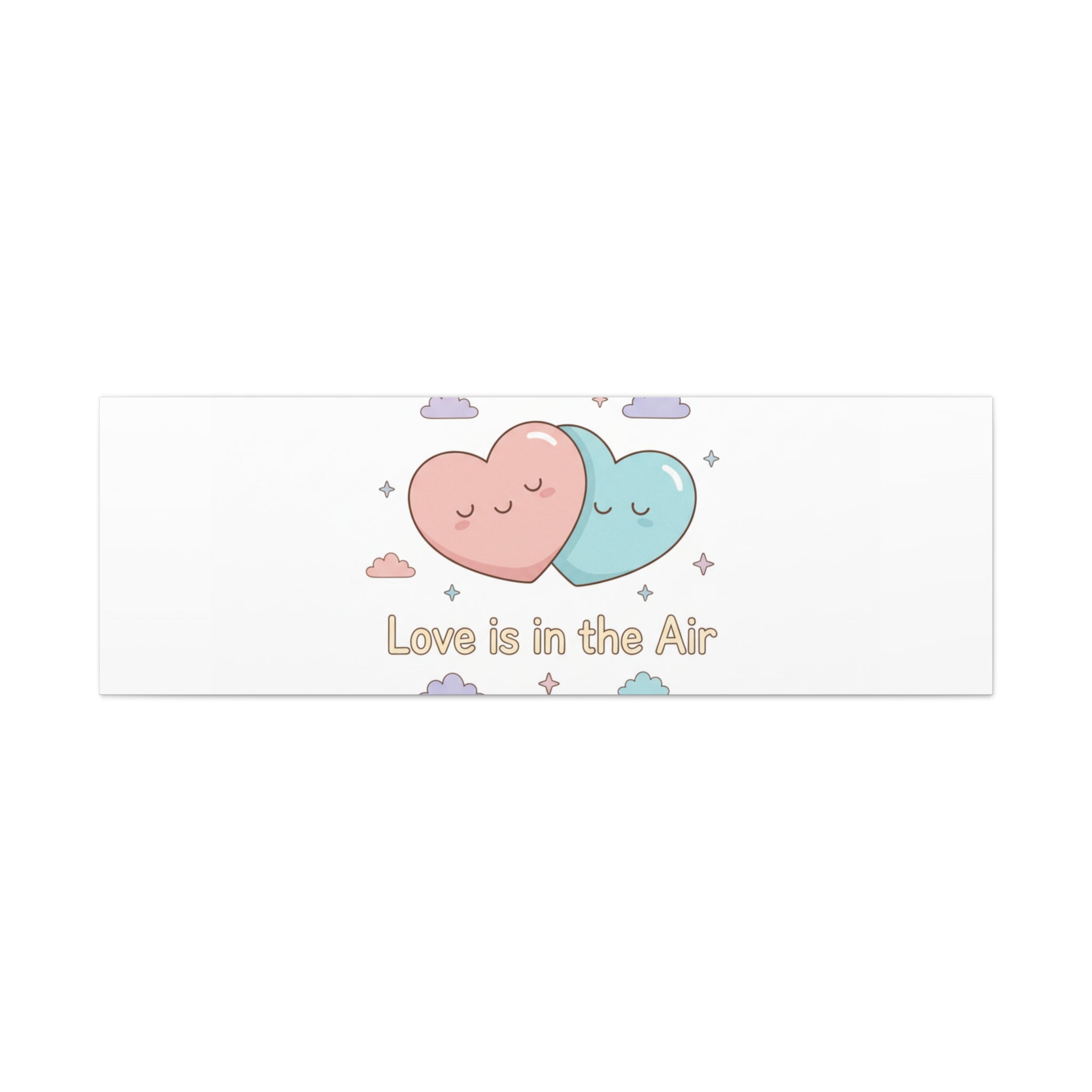Love Is in the Air Heart Illustration Canvas | Micro‑Romance Galentine’s Pastel