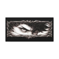 Matte Stretched Canvas - Intense Eye Portrait with Thorn Frame (Black)