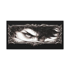 Matte Stretched Canvas - Intense Eye Portrait with Thorn Frame (Black)