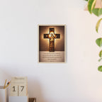 John 3:16 Inspirational Wall Art — Framed Christian Cross Poster