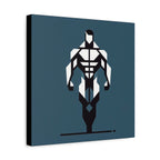 Geometric Bodybuilder Canvas Art – Minimalist Fitness Wall Decor