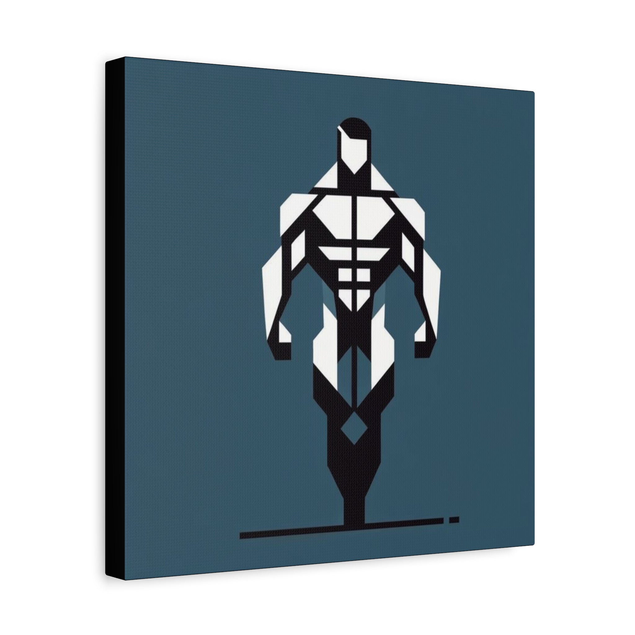 Geometric Bodybuilder Canvas Art – Minimalist Fitness Wall Decor