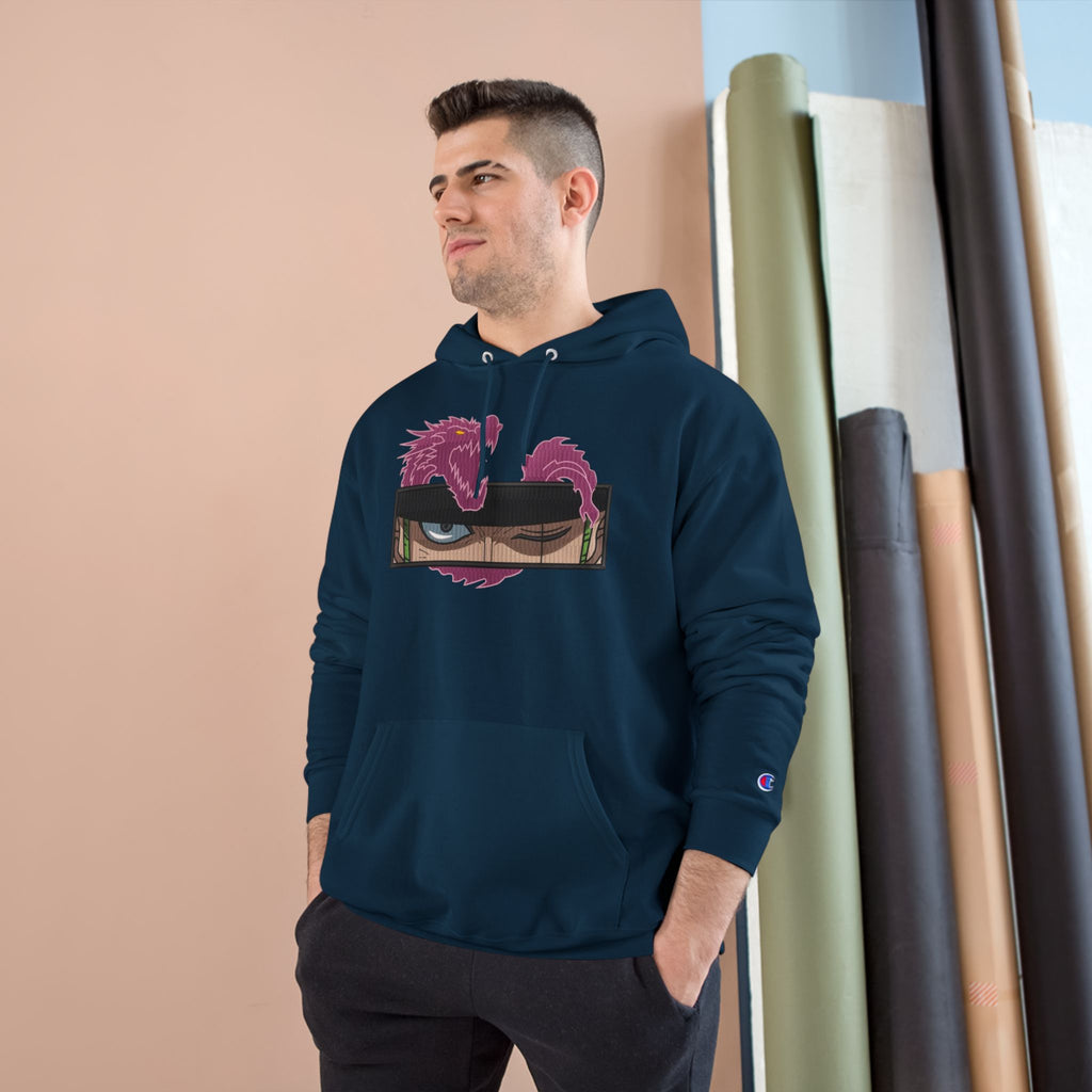 Dragon Eye Hoodie — Anime-Inspired Champion Hoodie with Pink Dragon Graphic
