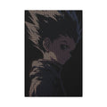 Dark Anime Portrait Matte Canvas Wall Art - Moody Character Silhouette