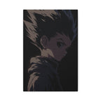 Dark Anime Portrait Matte Canvas Wall Art - Moody Character Silhouette