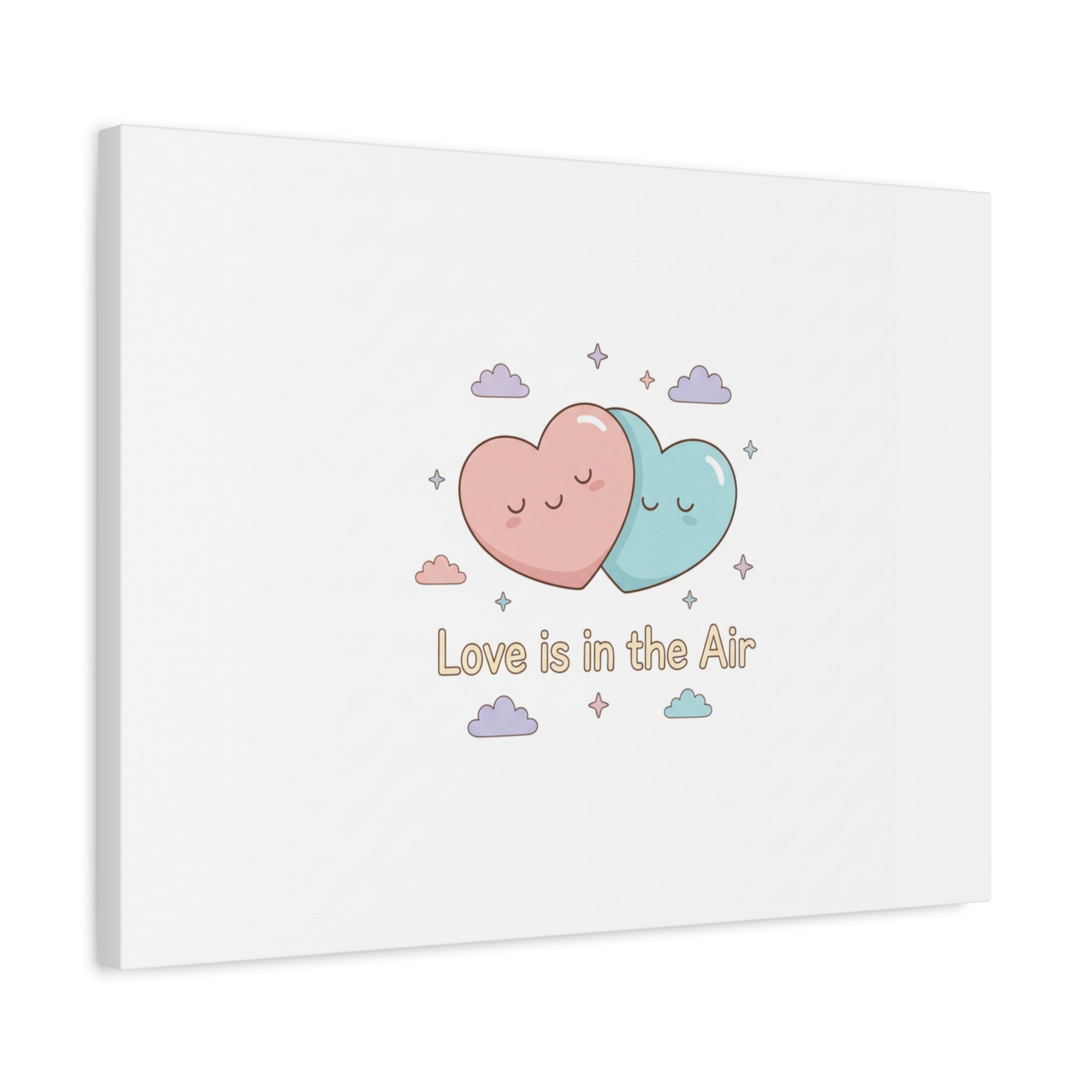 Love Is in the Air Heart Illustration Canvas | Micro‑Romance Galentine’s Pastel