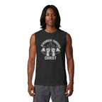 Christian Fitness Muscle Tank — "Stronger Through Christ" Gym Shirt