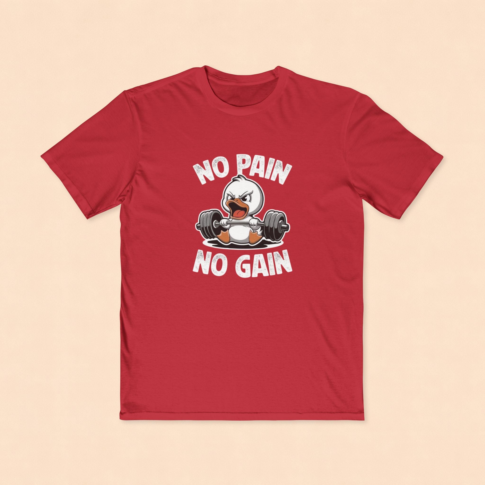 No Pain No Gain Fitness Tee — Angry Penguin Weightlifting Gym Shirt