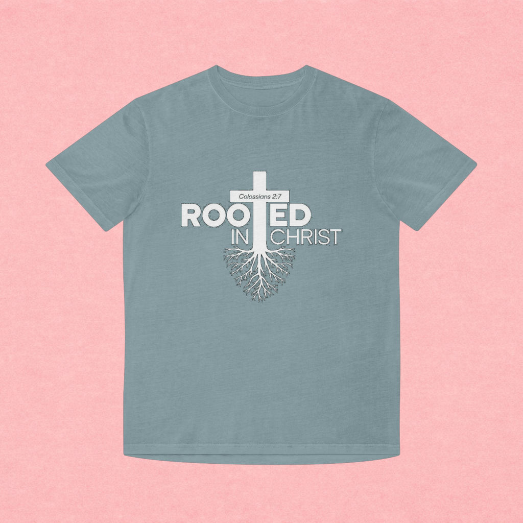 Rooted in Christ T-Shirt — Colossians 2:7 Christian Faith Tee
