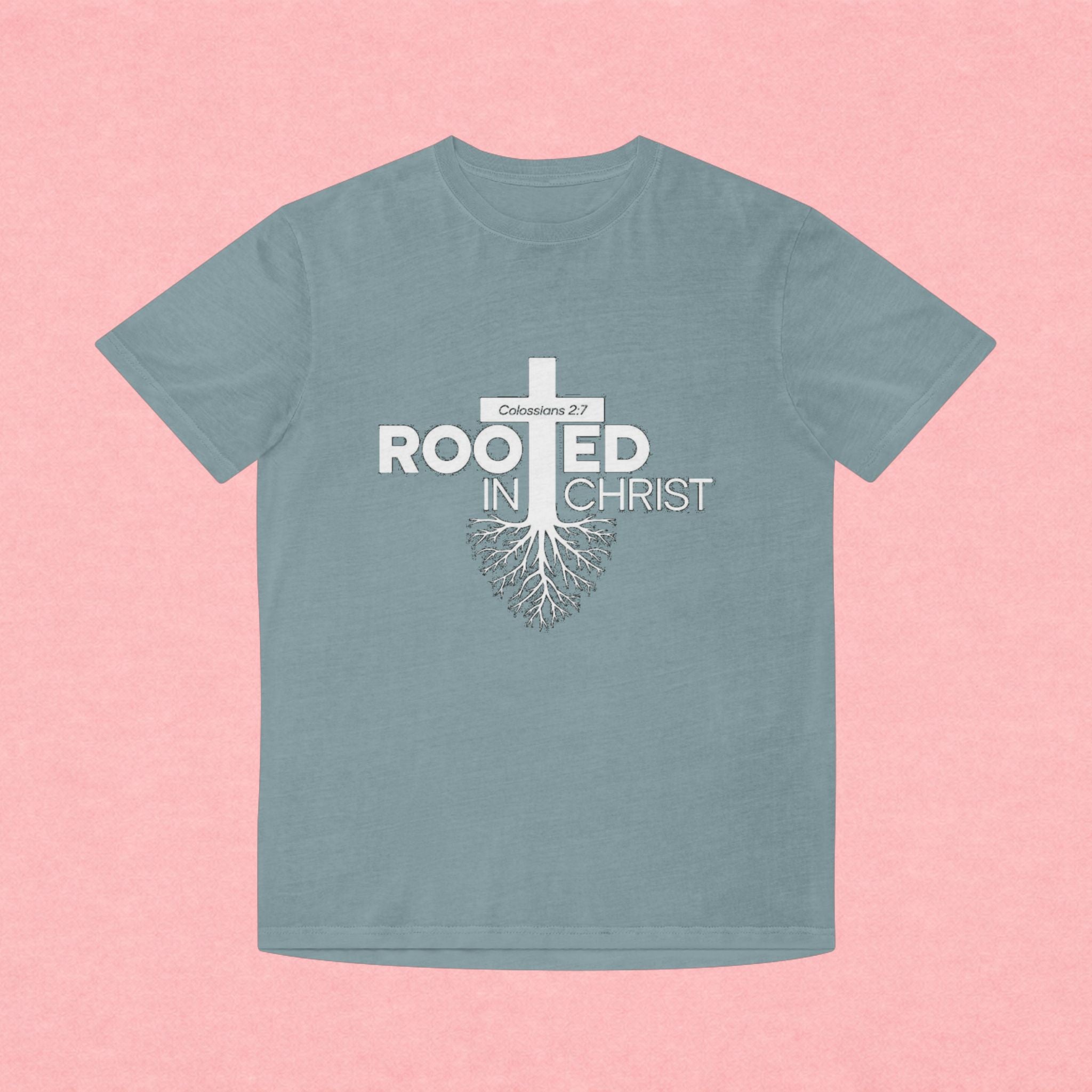 Rooted in Christ T-Shirt — Colossians 2:7 Christian Faith Tee