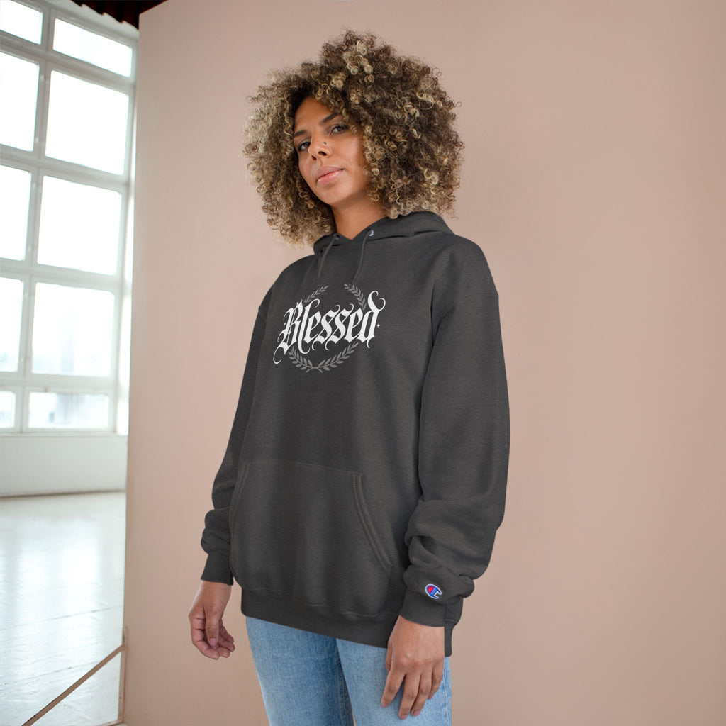 Blessed Hoodie – Vintage Script ‘Blessed’ Pullover for Faith & Gratitude