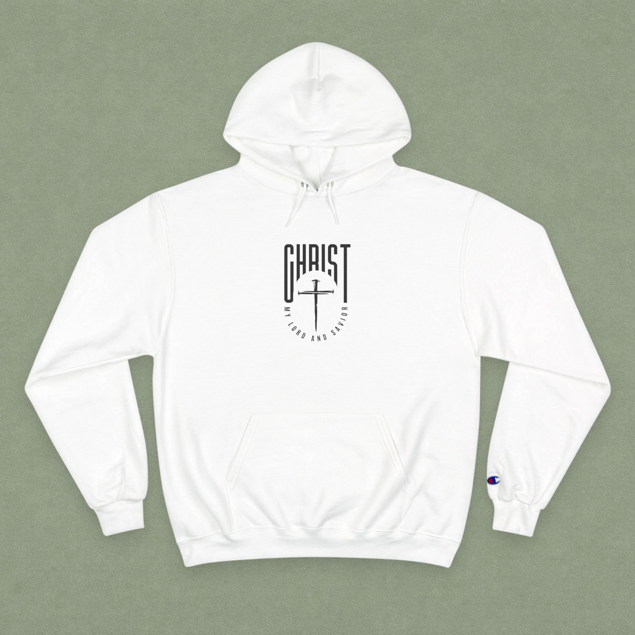 Christian Hoodie — "Christ" Cross Front & "God Is Light" Lantern Back Religious Pullover