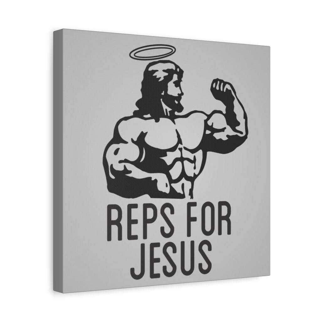 Reps for Jesus Canvas Wall Art — Inspirational Christian Gym Decor