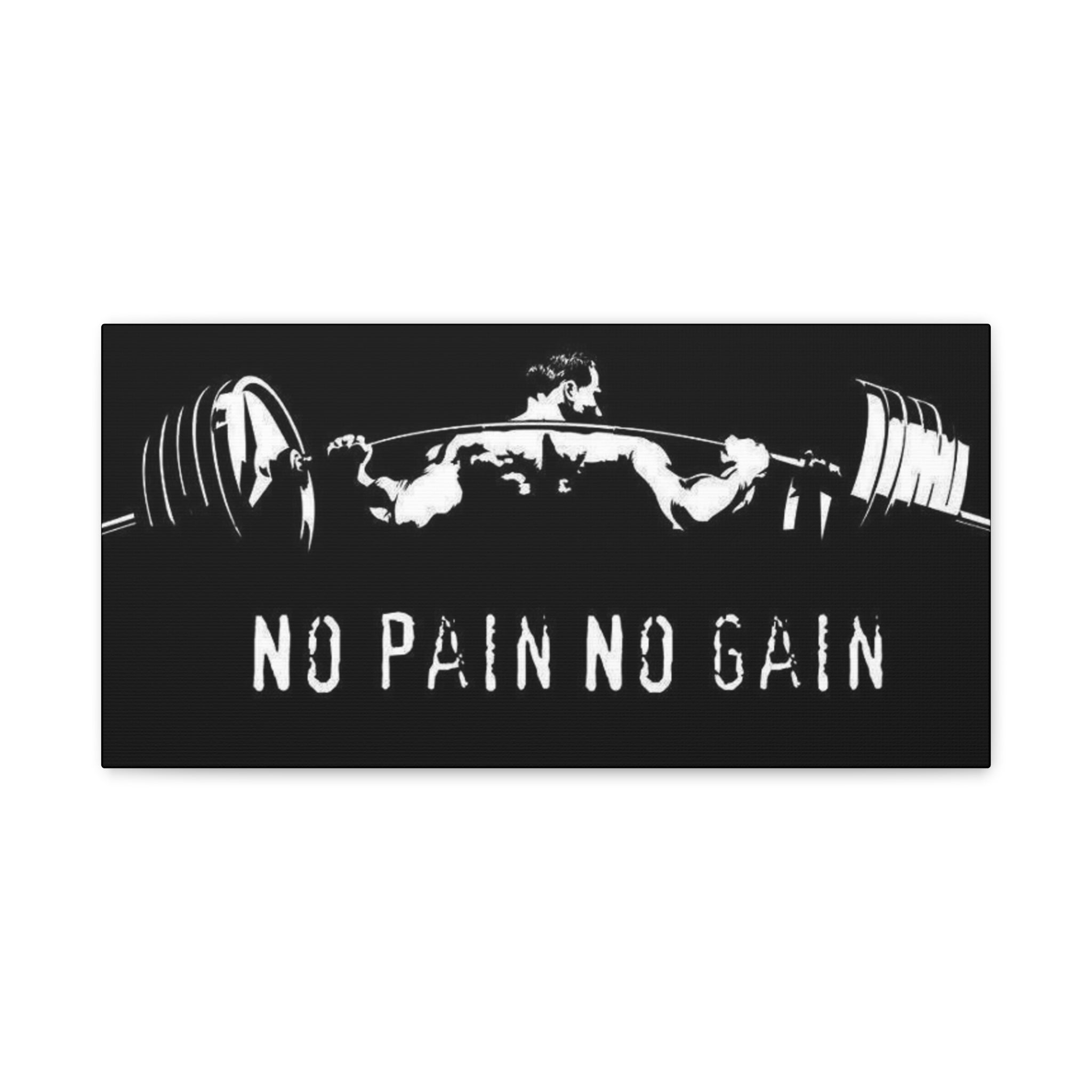 No Pain No Gain Weightlifting Canvas Wall Art — Motivational Gym Decor