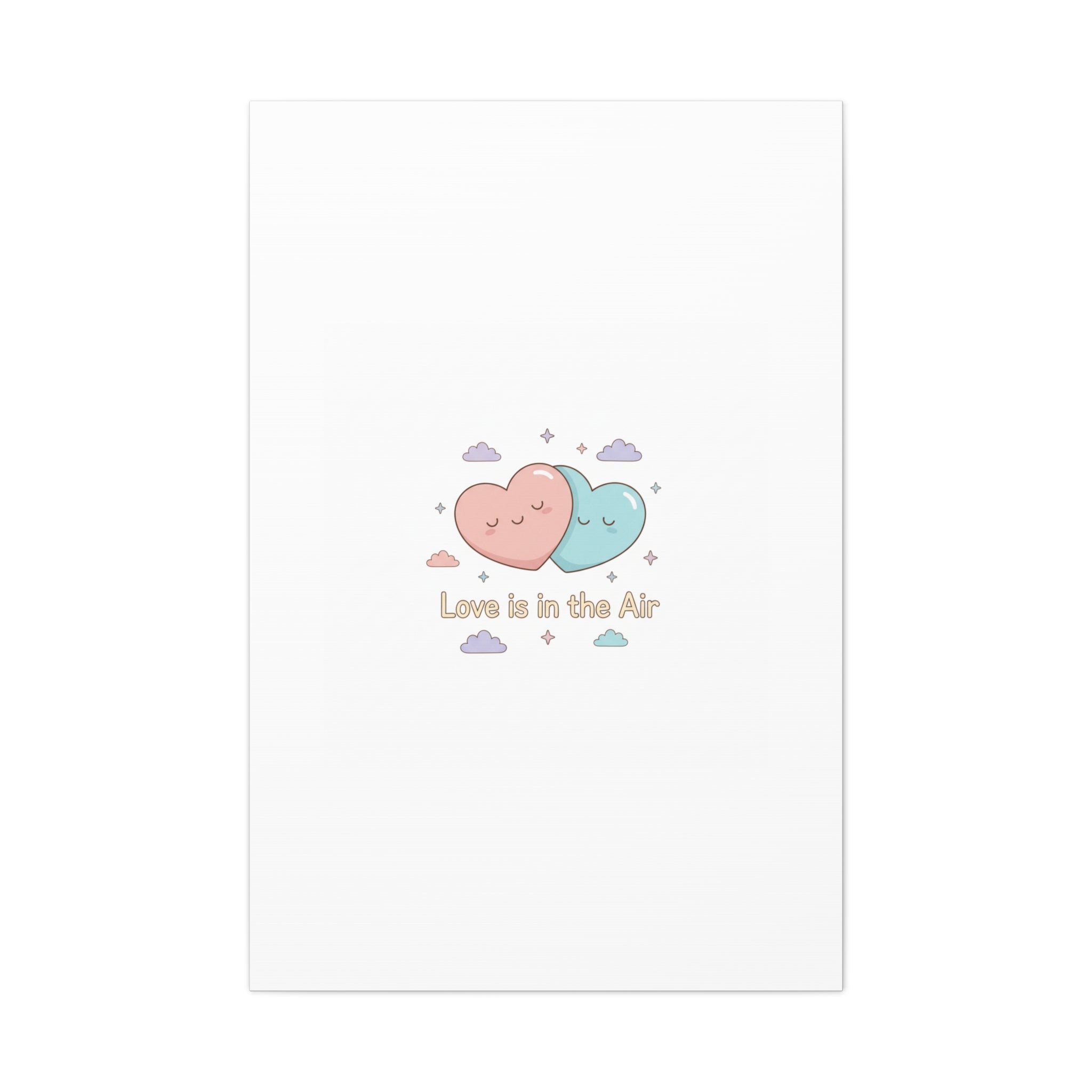 Love Is in the Air Heart Illustration Canvas | Micro‑Romance Galentine’s Pastel