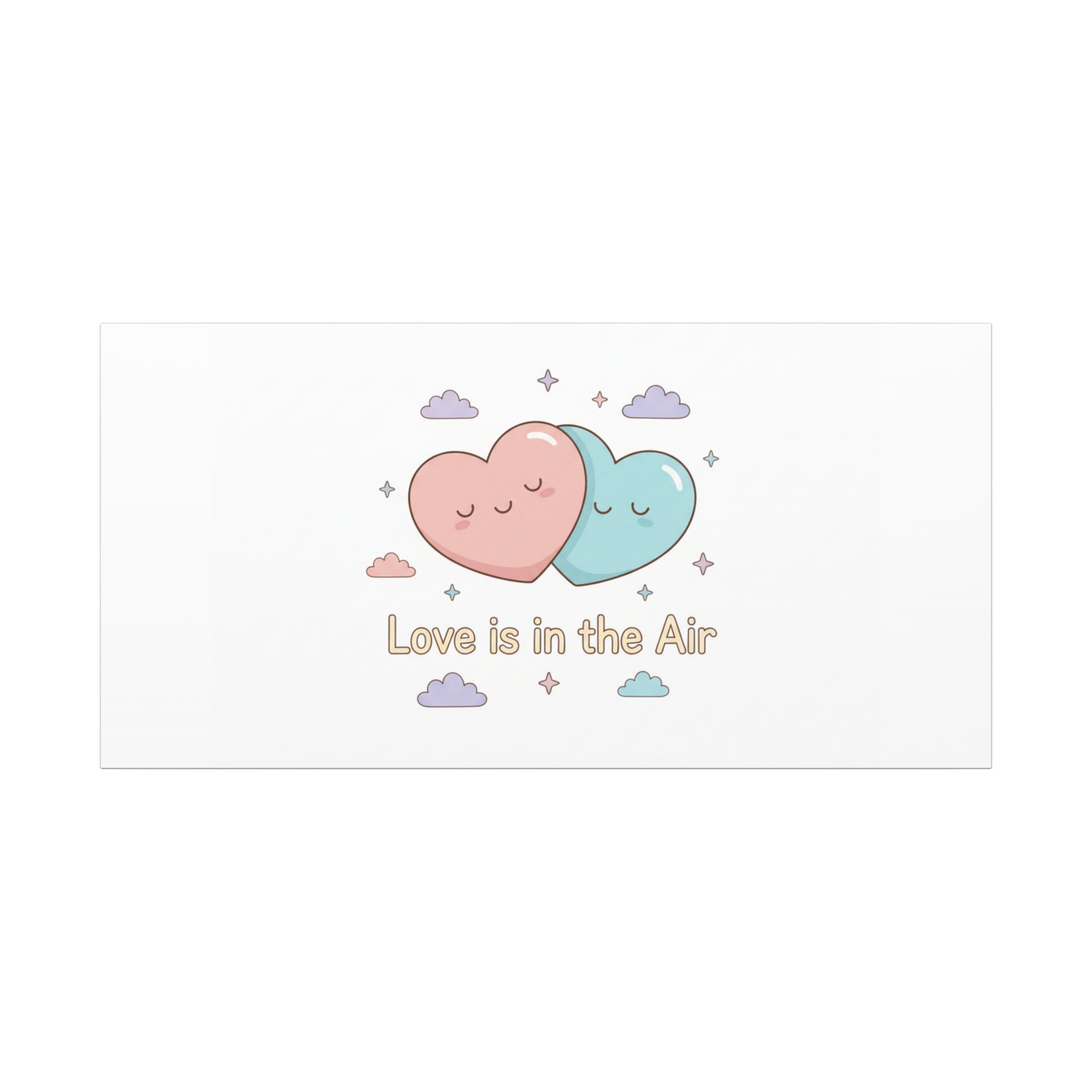 Love Is in the Air Heart Illustration Canvas | Micro‑Romance Galentine’s Pastel