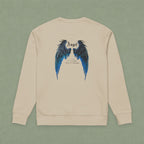 Dreamer Angel Wings Sweatshirt — Blue Feather Back Graphic Crewneck