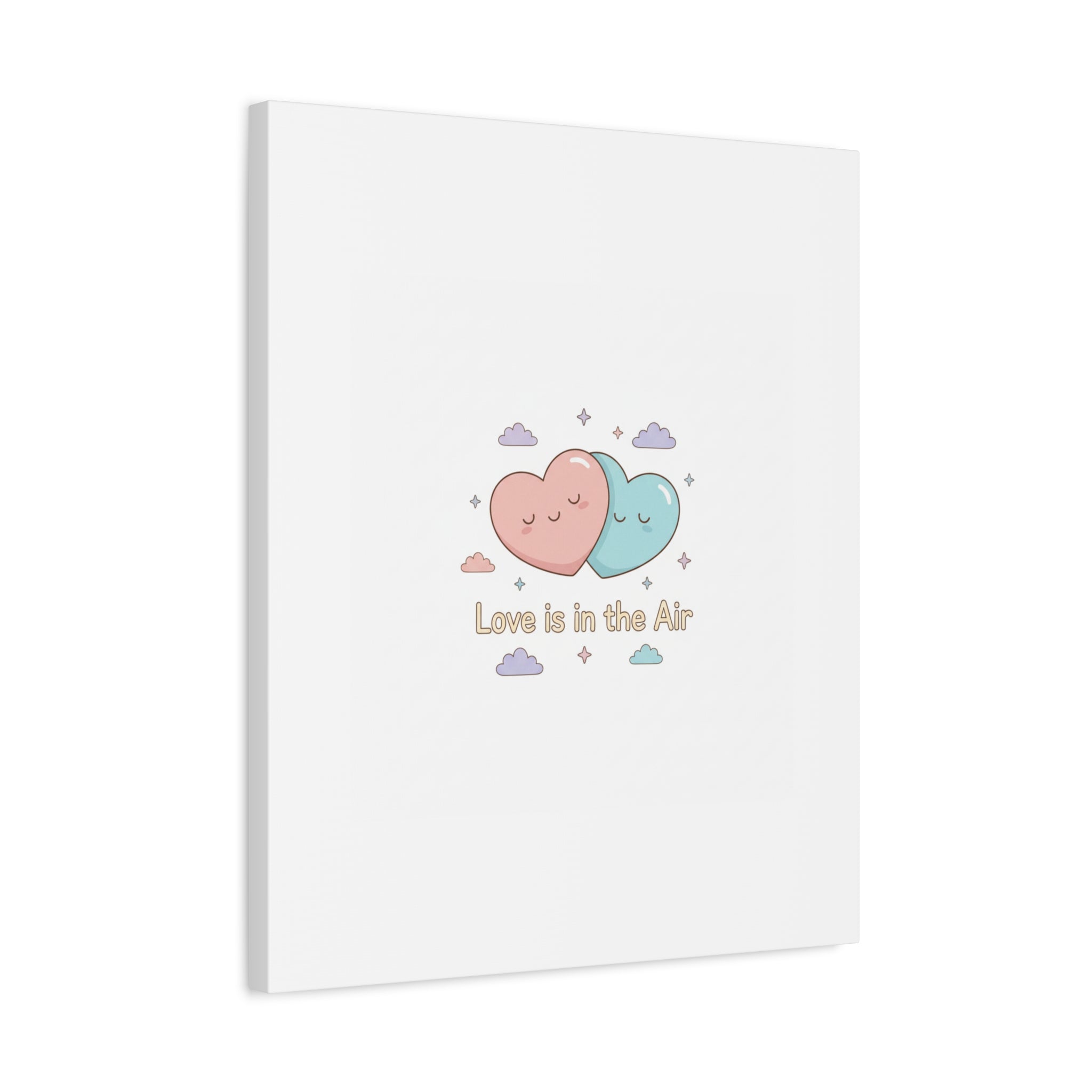 Love Is in the Air Heart Illustration Canvas | Micro‑Romance Galentine’s Pastel