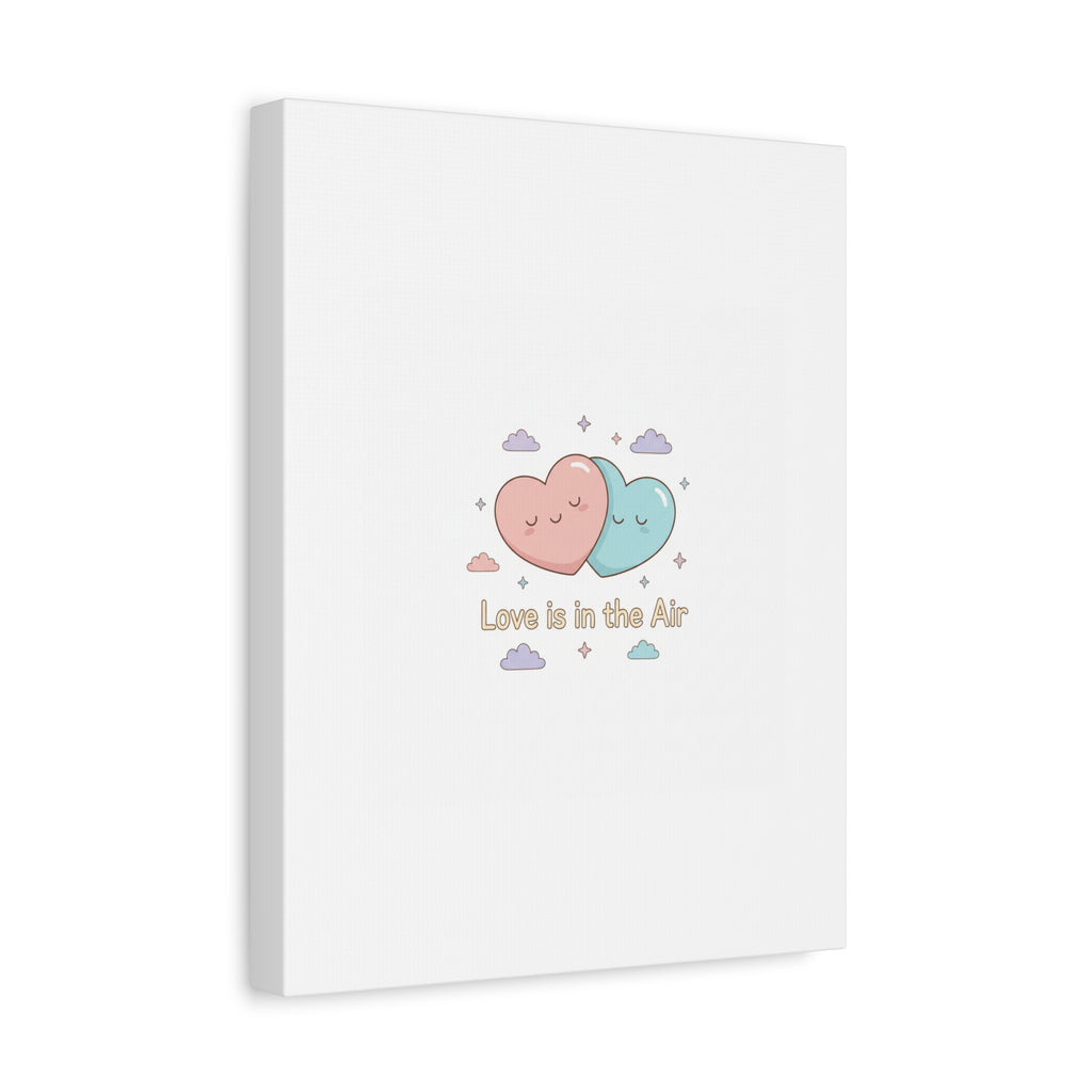 Love Is in the Air Heart Illustration Canvas | Micro‑Romance Galentine’s Pastel