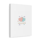 Love Is in the Air Heart Illustration Canvas | Micro‑Romance Galentine’s Pastel