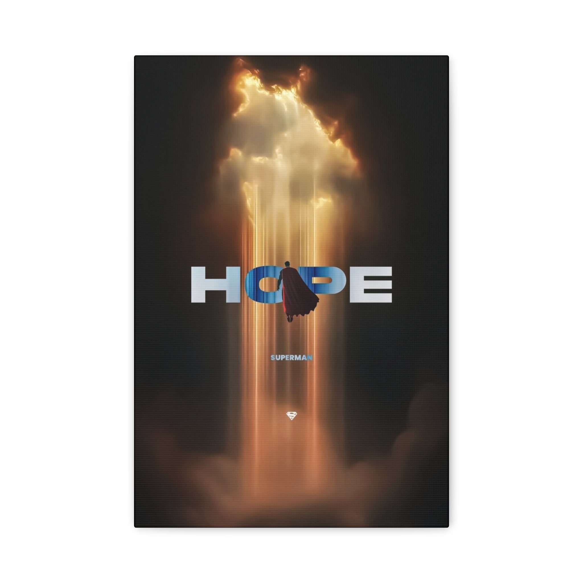 Hope Superman Matte Canvas Wall Art — Inspirational Superhero Poster