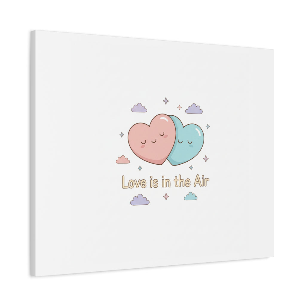Love Is in the Air Heart Illustration Canvas | Micro‑Romance Galentine’s Pastel
