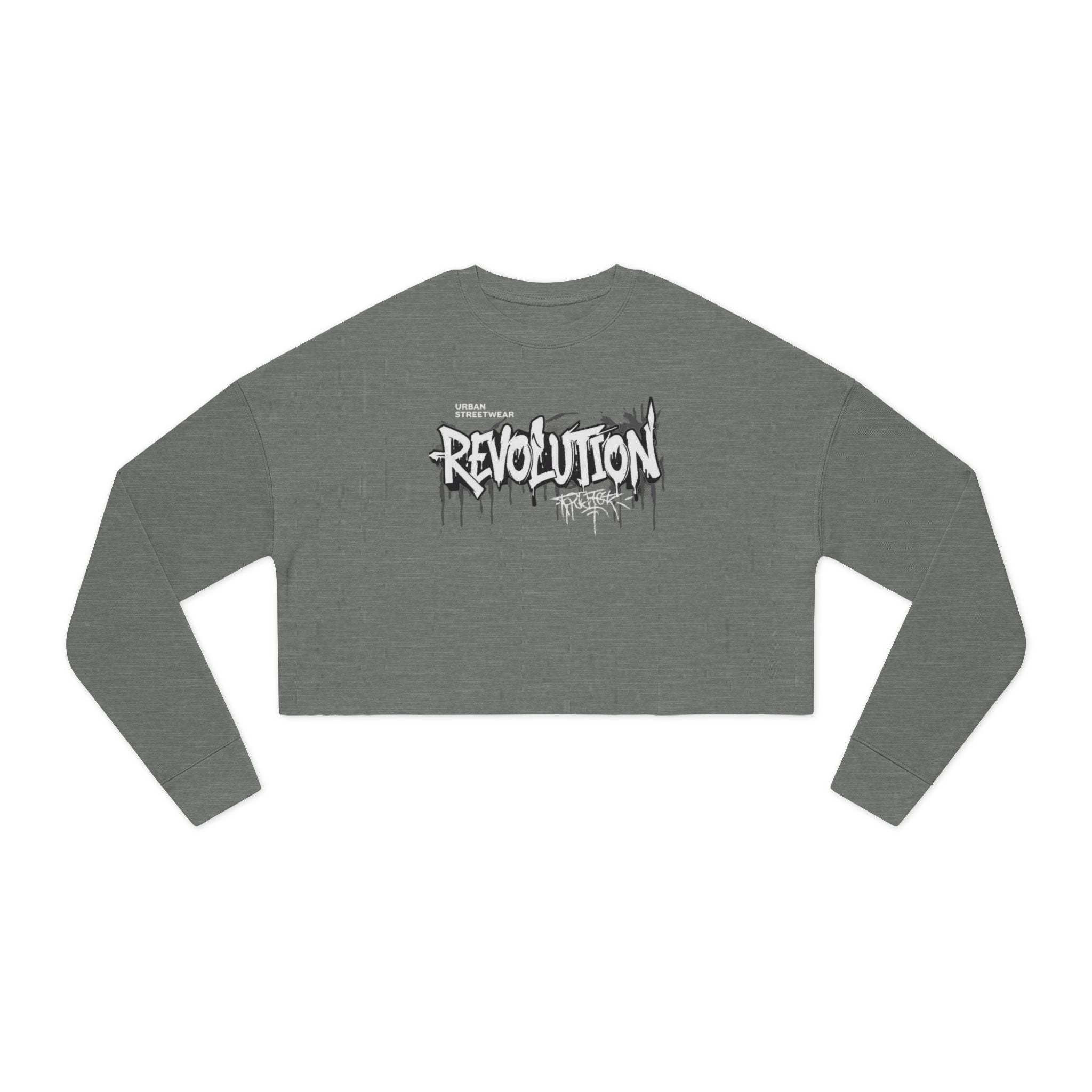 Revolution Graffiti Cropped Sweatshirt — Women's Streetwear Trendy Top