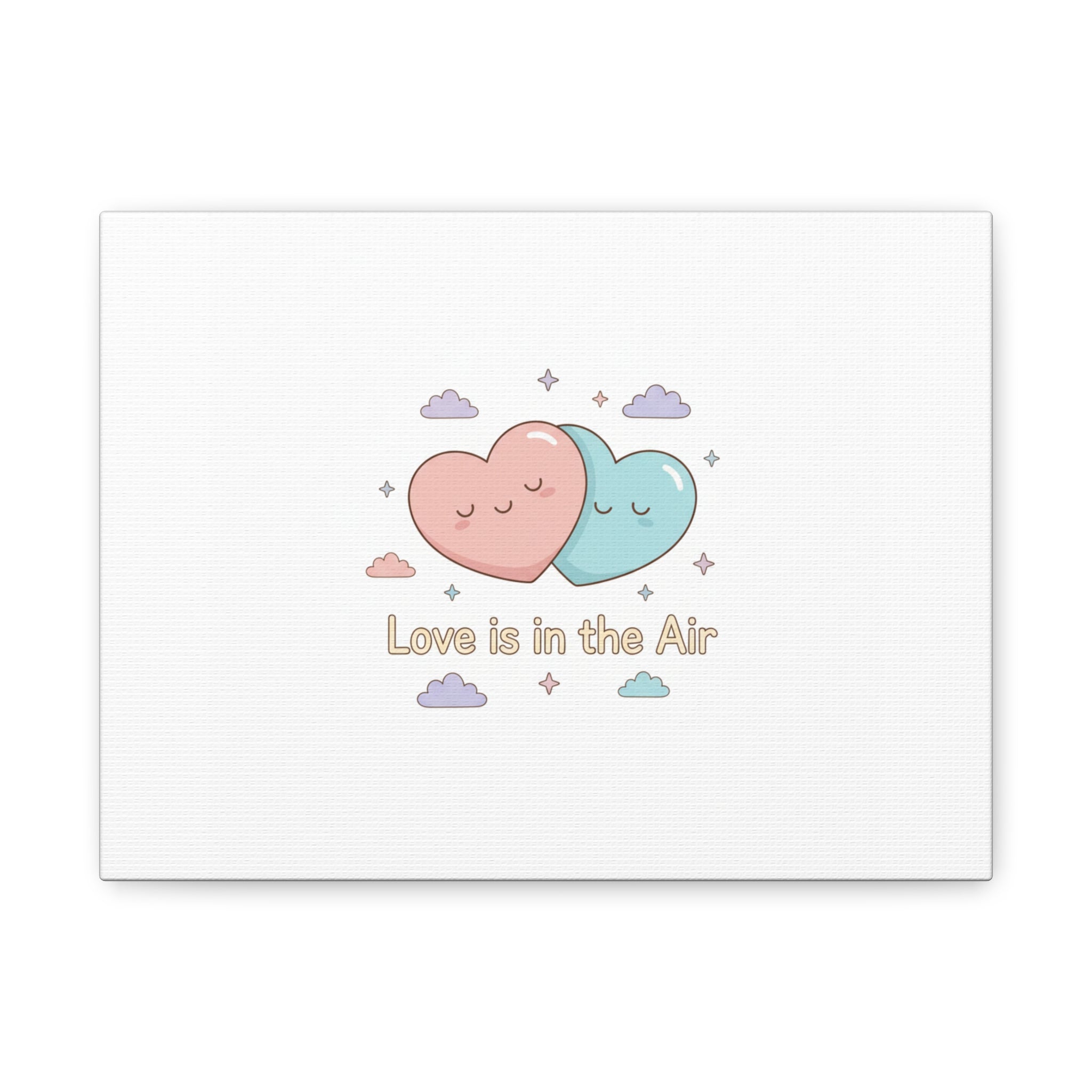 Love Is in the Air Heart Illustration Canvas | Micro‑Romance Galentine’s Pastel