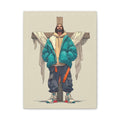 The Drip Lord — Teal Jacket Streetwear Illustration (Stretched) Matte Canvas Art