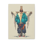 The Drip Lord — Teal Jacket Streetwear Illustration (Stretched) Matte Canvas Art
