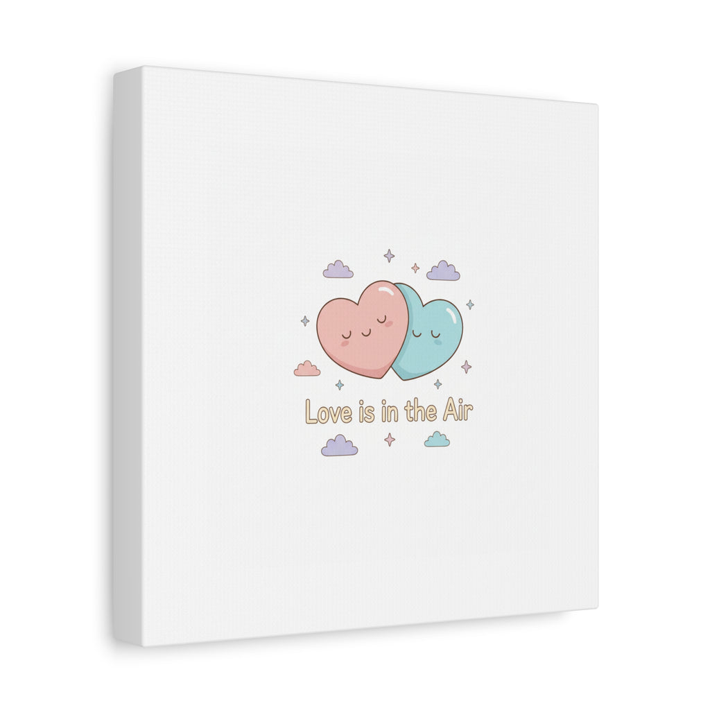 Love Is in the Air Heart Illustration Canvas | Micro‑Romance Galentine’s Pastel