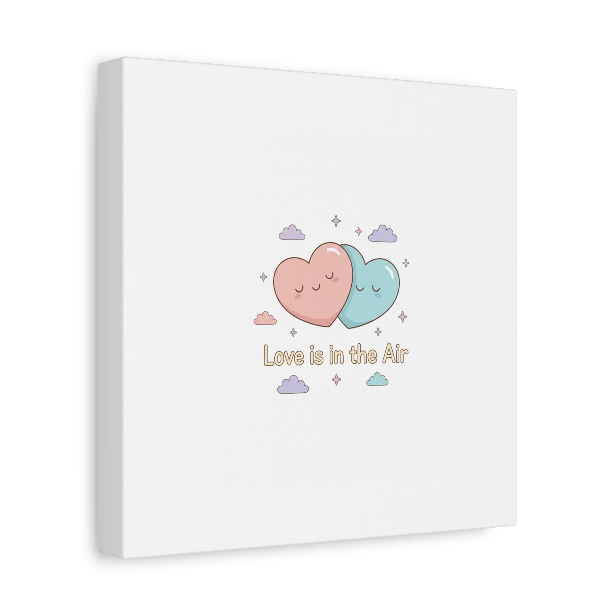 Love Is in the Air Heart Illustration Canvas | Micro‑Romance Galentine’s Pastel