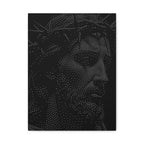 Dotwork Jesus Portrait Matte Canvas Wall Art – Stretched 1.25"