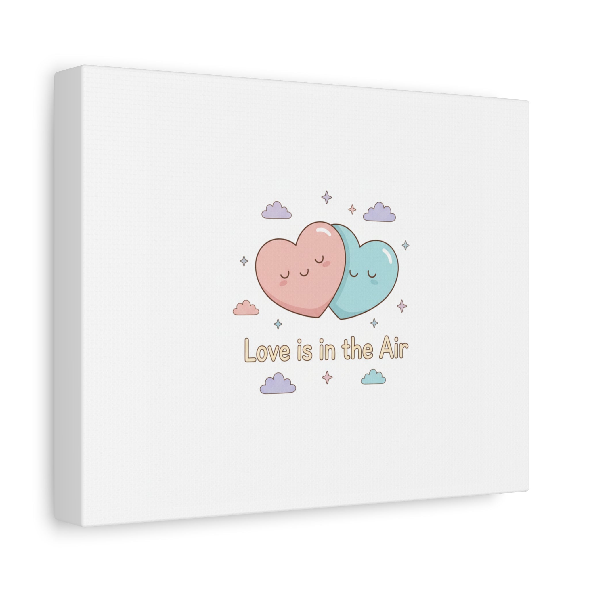 Love Is in the Air Heart Illustration Canvas | Micro‑Romance Galentine’s Pastel