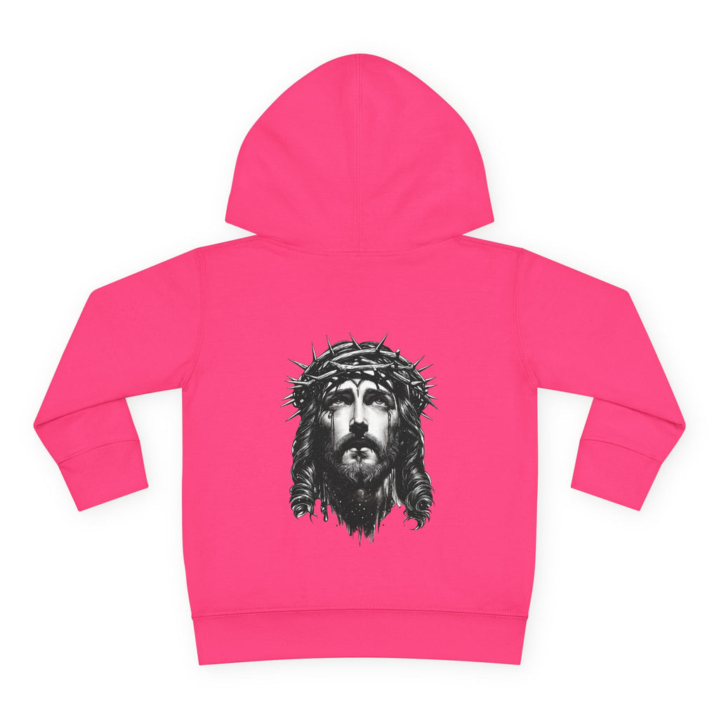 Toddler Hoodie — 'I Am Saved' Lamb & Jesus Portrait Christian Pullover