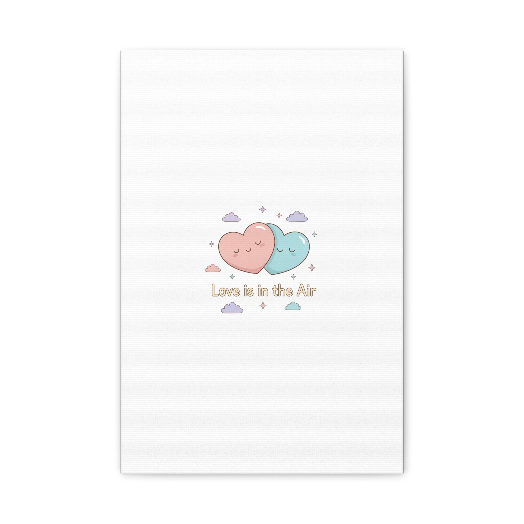 Love Is in the Air Heart Illustration Canvas | Micro‑Romance Galentine’s Pastel