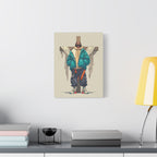 The Drip Lord — Teal Jacket Streetwear Illustration (Stretched) Matte Canvas Art