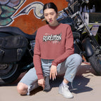 Revolution Graffiti Cropped Sweatshirt — Women's Streetwear Trendy Top