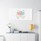 Love Is in the Air Heart Illustration Canvas | Micro‑Romance Galentine’s Pastel