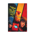 Avengers Trio Matte Stretched Canvas Wall Art – Iron Man, Hulk & Captain America Poster