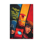 Avengers Trio Matte Stretched Canvas Wall Art – Iron Man, Hulk & Captain America Poster