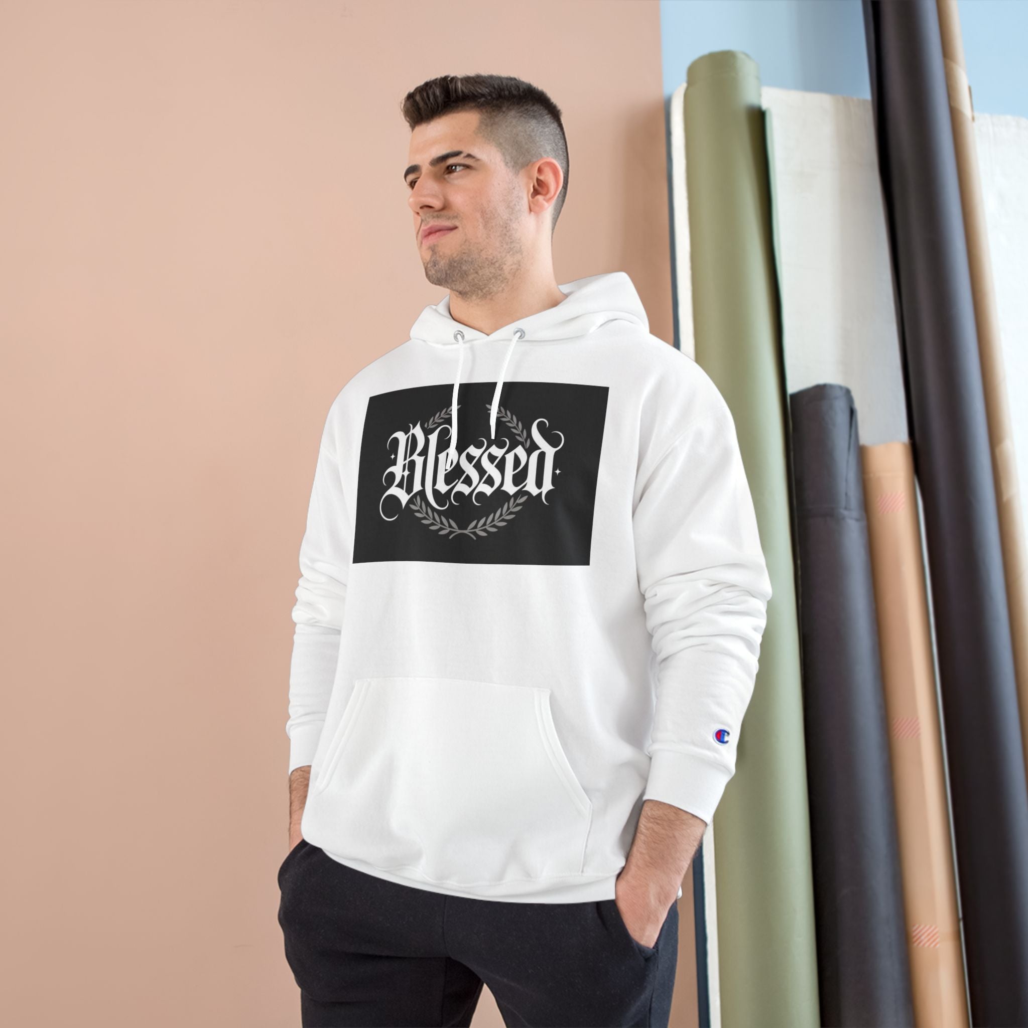 Blessed Hoodie – Vintage Script ‘Blessed’ Pullover for Faith & Gratitude