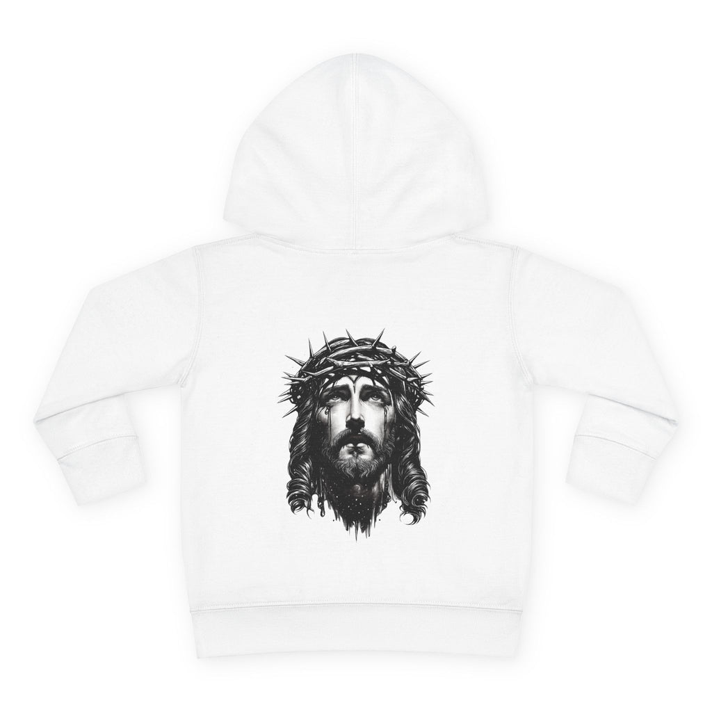 Toddler Hoodie — 'I Am Saved' Lamb & Jesus Portrait Christian Pullover