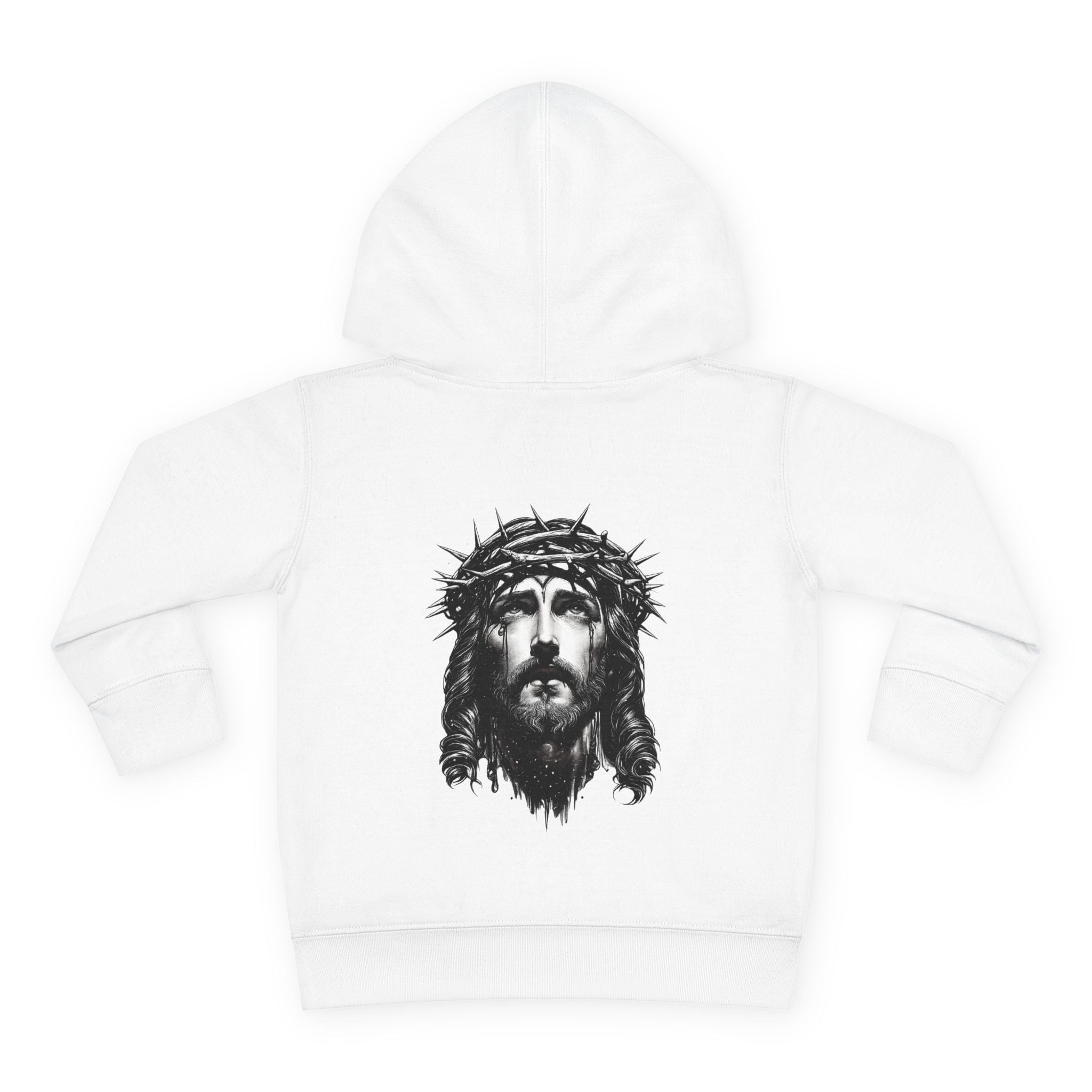 Toddler Hoodie — 'I Am Saved' Lamb & Jesus Portrait Christian Pullover