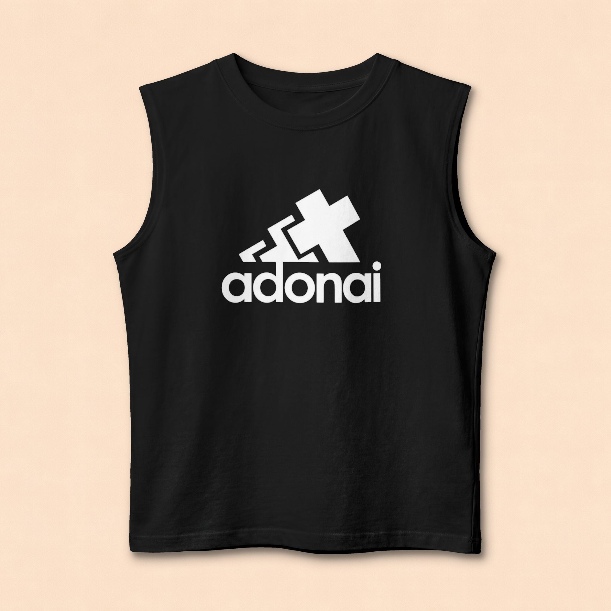 Adonai Logo Muscle Tank — Christian Faith Graphic Tank Top