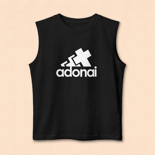 Adonai Logo Muscle Tank — Christian Faith Graphic Tank Top