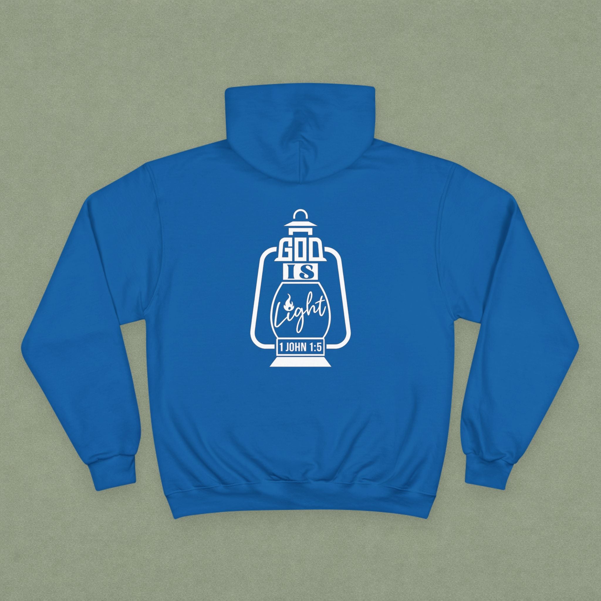 Christian Hoodie — "Christ" Cross Front & "God Is Light" Lantern Back Religious Pullover