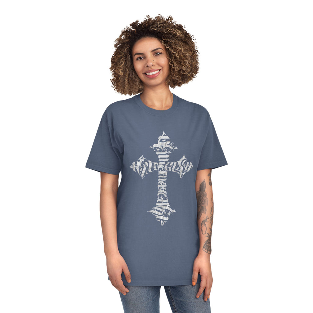 Faded Cross Graphic T-Shirt — Vintage Religious Tee