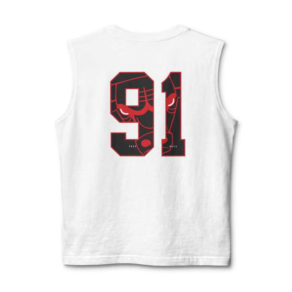 GOAT Muscle Tank Top — Number 91 Graphic Back, Athletic Streetwear