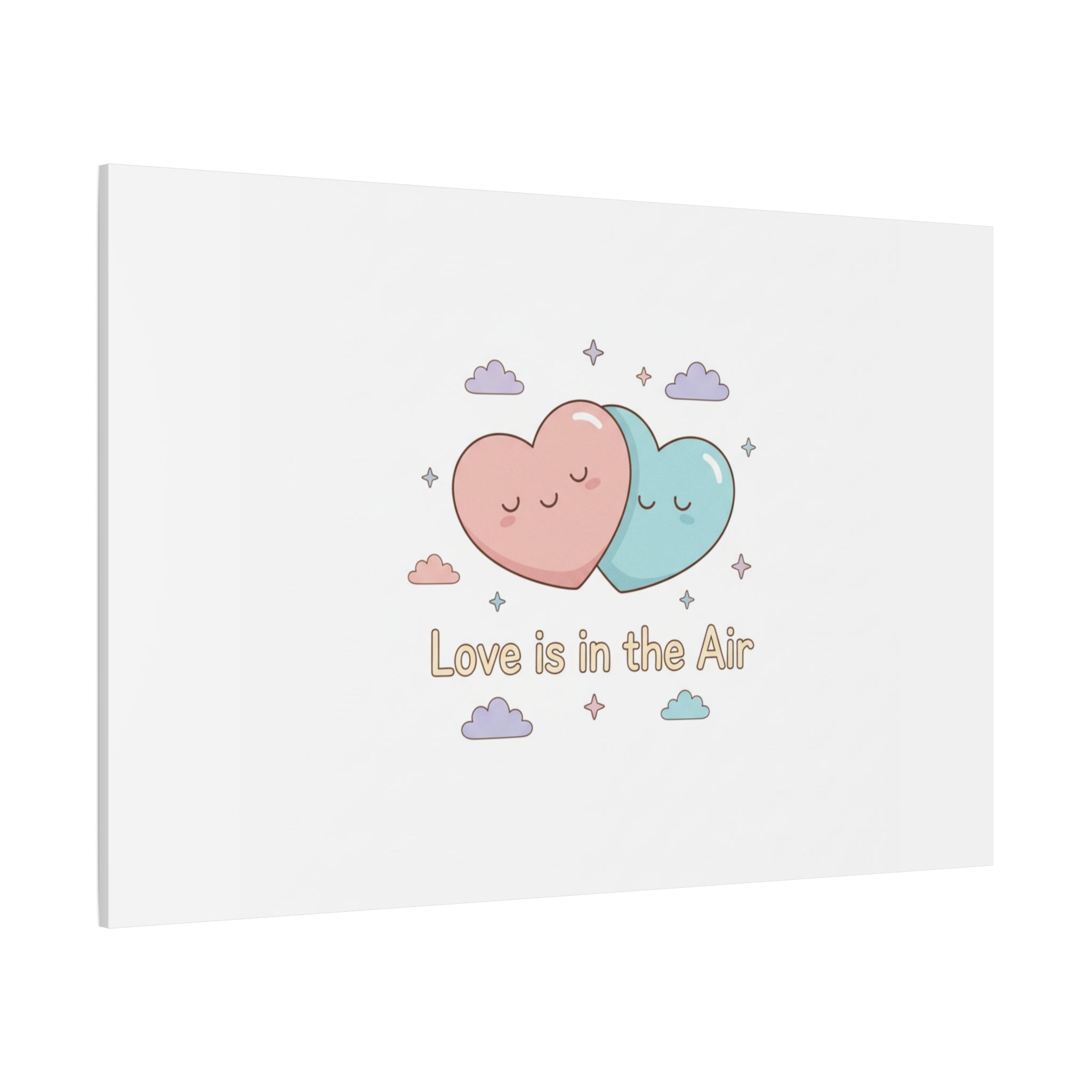 Love Is in the Air Heart Illustration Canvas | Micro‑Romance Galentine’s Pastel